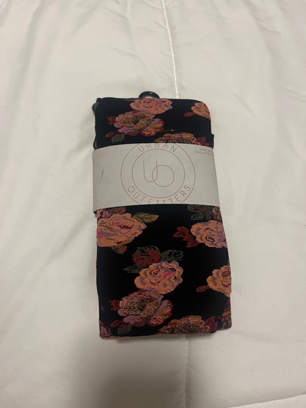 Urban Outfitters Black Floral Jacquard Tights